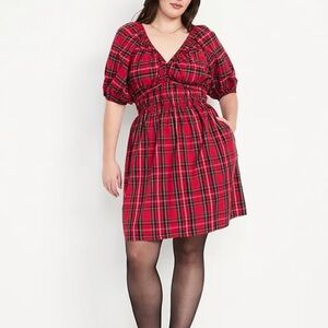 NWT Old Navy Red Plaid Dress Size XL